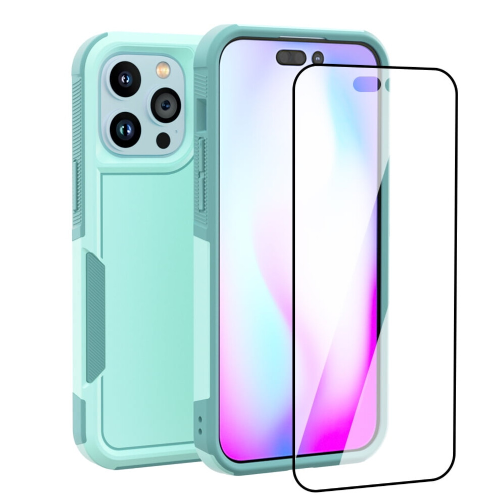 Compatible With Iphone 14 Case With Screen Protector, Shockproof Full Coverage Protective Cover Phone Case For Compatible With Iphone 14 6.1" Green 9365509025796