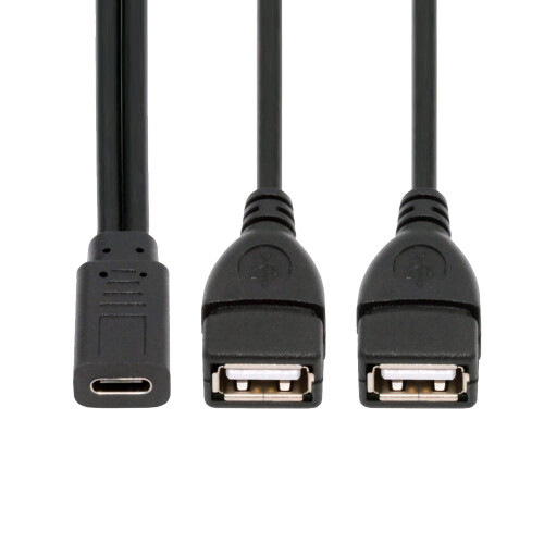 CY Type-C USB-C θηλυκό DC5V σε διπλό καλώδιο φόρτισης USB2.0Standard θηλυκό διαχωριστή τύπου A