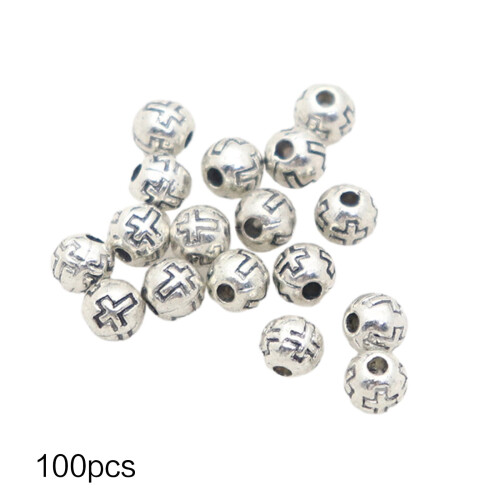 Korspärlor, runda, 5 mm, obehandlade, 100 st 2