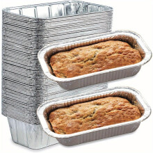 25 stuks 2lb aluminium broodvormen (8,5"x4,5"x2,5"), wegwerp aluminium bakvormen voor bananenbrood, cakes en gehaktbrood
