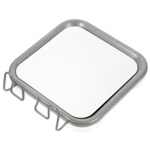 Miroir de douche antibuée avec ventouses (1 pièce), design moderne pour le rasage dans la salle de bain, 43 x 39 x 10 cm.