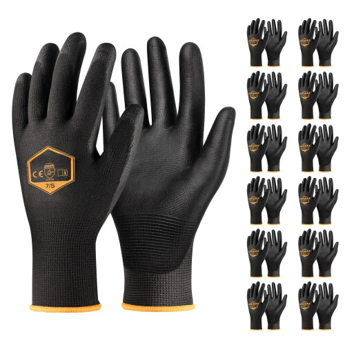 Work Gloves for Men Ultra Thin Lightweight PU Coated Grip