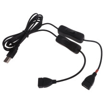 Câble d'extension USB avec deux interrupteurs pour la charge et la connexion
