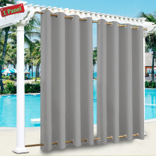 Cortinas externas à prova de intempéries, com isolamento térmico e bloqueio de luz, ilhós duplo (superior e inferior), para jardim, pátio,