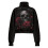 Dames zwarte cropped oversized sweater met kwartrits 5