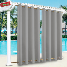 Cortinas externas à prova de intempéries, com isolamento térmico e bloqueio de luz, ilhós duplo (superior e inferior), para jardim, pátio,
