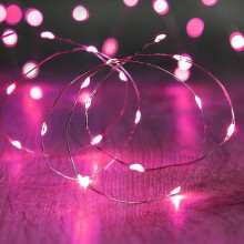 2/5/10 m LED-kuparilangasta valmistettu keijuvalosarja, hääpuutarhajuhlakoriste, vaaleanpunainen, 5M, 50LED