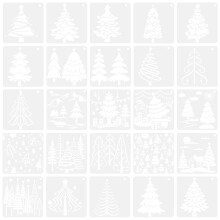 Christmas Tree Stencils Multi-Purpose 25 Pieces