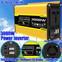 Duálny USB transformátor napätia do auta, 3000W DC12V na AC110/220V, menič napätia do auta