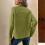 Women's Plain Collared Tunic Sweater Green Long Sleeve 4