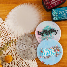 Capas planas circulares de 3 e 4,25 polegadas para cartões shaker, com matrizes de corte circulares para artesanato, scrapbooking e cartões shaker