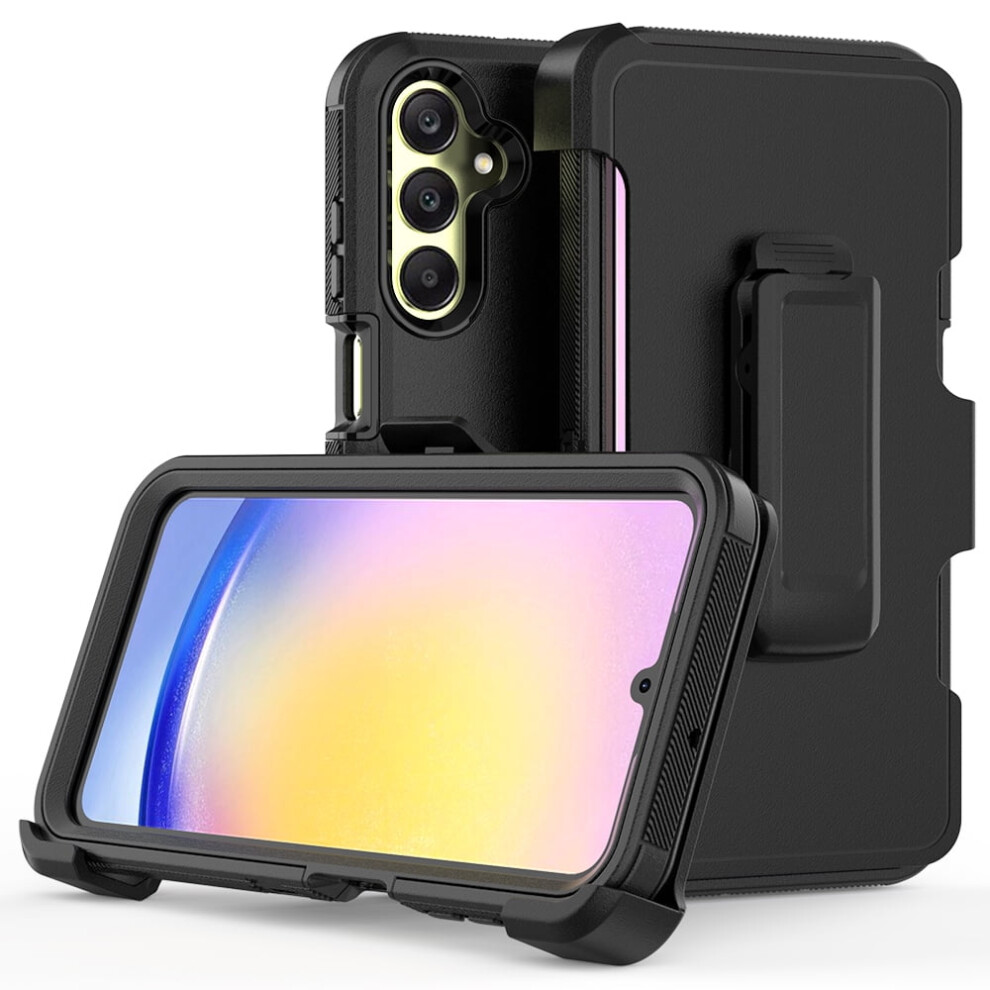 Tashhar Compatible With Samsung Galaxy A25 5G Case Â Military-Grade Rugged Armor, Belt Clip Holster, Shockproof & Detachable Â Black 9365509027875
