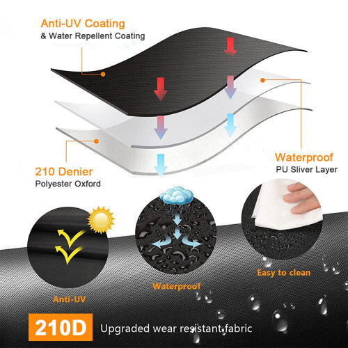Housse de barbecue 57 pouces, robuste et imperméable, avec sangles Velcro 1