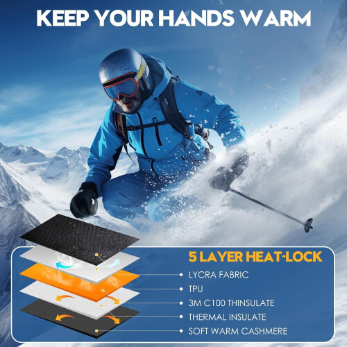 Winter Gloves Unisex 3M Thermal Insulation Touchscreen 1