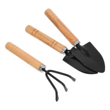Mini Garden Tool Set 3pcs with Rake Trowel Shovel NonSlip Grip for Indoor Balcony Planters