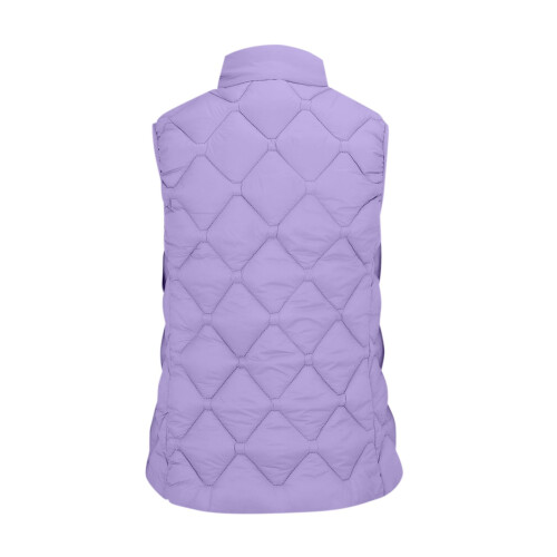 Colete acolchoado feminino com zíper frontal, roxo, tamanho 5XL 2