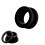 Ohrringe mit schwarzem, hohlem, ausgestelltem Rollendesign, je 8 mm 2