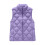 Colete acolchoado feminino com zíper frontal, roxo, tamanho 5XL 4