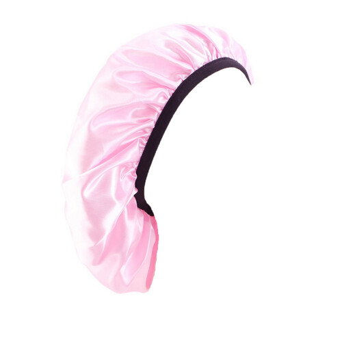 Sleep Bonnet Extra Large Black Satin Headwear for Long 1