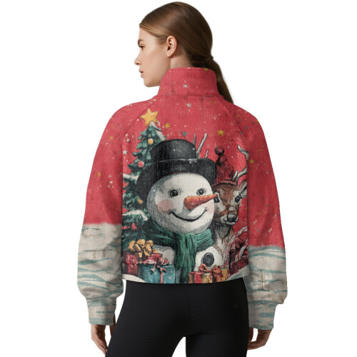 Moletom feminino oversized com meio zíper e gola alta. 1
