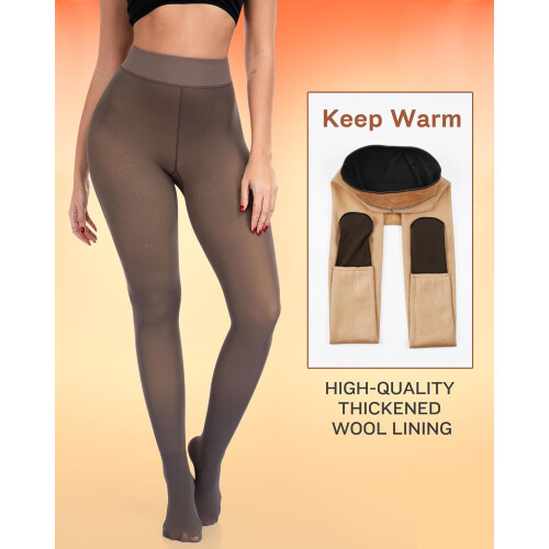 Damen-Winterstrumpfhose mit Fleecefutter – blickdichte Thermoleggings 2