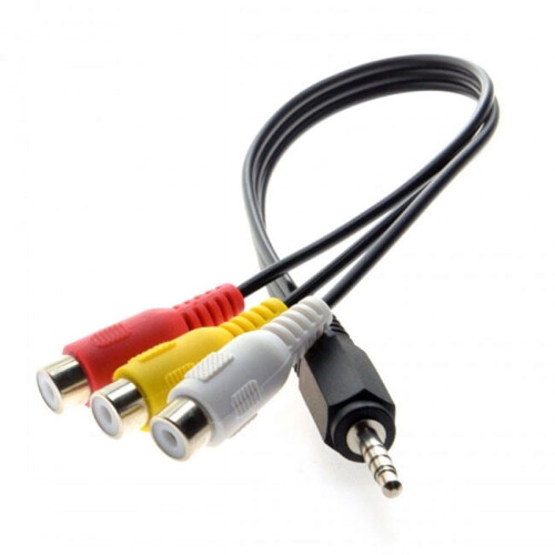 Cable AV macho de 3,5 mm a 3RCA hembra 20 cm 2