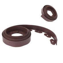 Landscape Edging Border with 15 Spiral Spikes, Flexible Brown PE Garden Edging Strip 5m