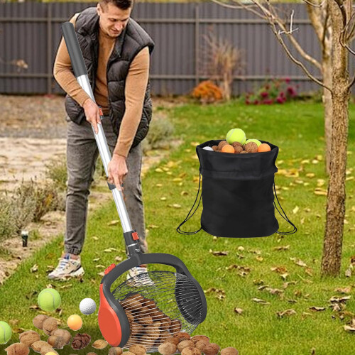 Nut Picker Upper with Adjustable Telescopic Handle and Foot Release for Walnuts Pecans and Fruits 1