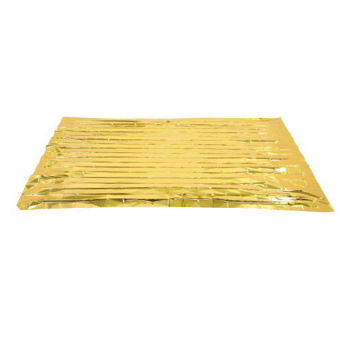 Manta de emergência dupla face, compatível com trilhas e acampamentos, isolamento térmico, proteção solar, leve e resistente à umidade. 2
