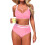 Women's High Waisted Bikini Sets Two Piece Swimsuits-Pink S 1