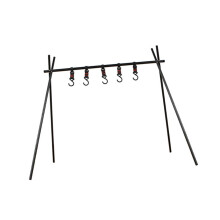Camping Hanging Rack with SpaceSaving Triangular Design and MultiPurpose Hooks for Outdoor Cooking