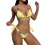 Women String Triangle Bikini Sets Halter Top Sexy-Yellow M 1