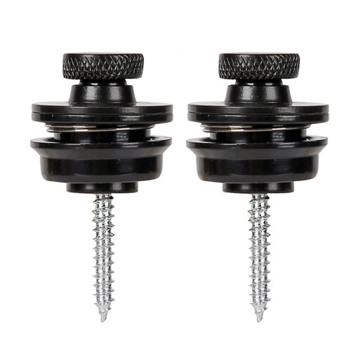 2 Stück Gurtknöpfe Gitarren-Hardware-Schwarz L