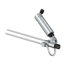 Portable Adjustable Fishing Rod Ground Holder for-silver gray