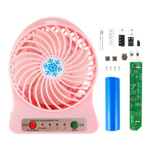 Portable Pocket Handheld Fan Making Kit USB Operated-Pink