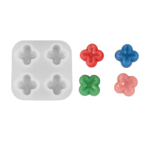 Moules en Silicone à fleurs à 4 cavités, moule polyvalent en-B