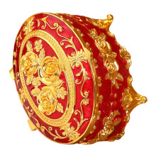 Elegant Enamel Rose Jewelry Box European Styles Alloy-Red