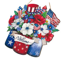 Classical American Flag Wooden Door Hanger Patriotics-0.5 A