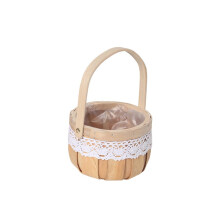 Panier de mariage tressé style ferme avec poignée pour décoration de fête prénuptiale, panier à fleurs tressé à la main, panier de rangement