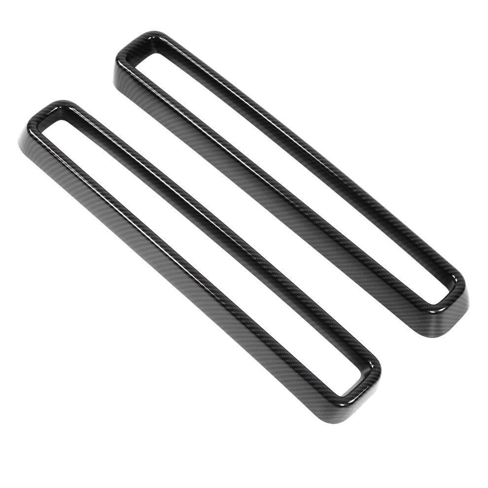 2 Pcs Front Grille Cover Trim For Dodge Challenger 2015Â2021 Carbon Fiber Style 6921376532657
