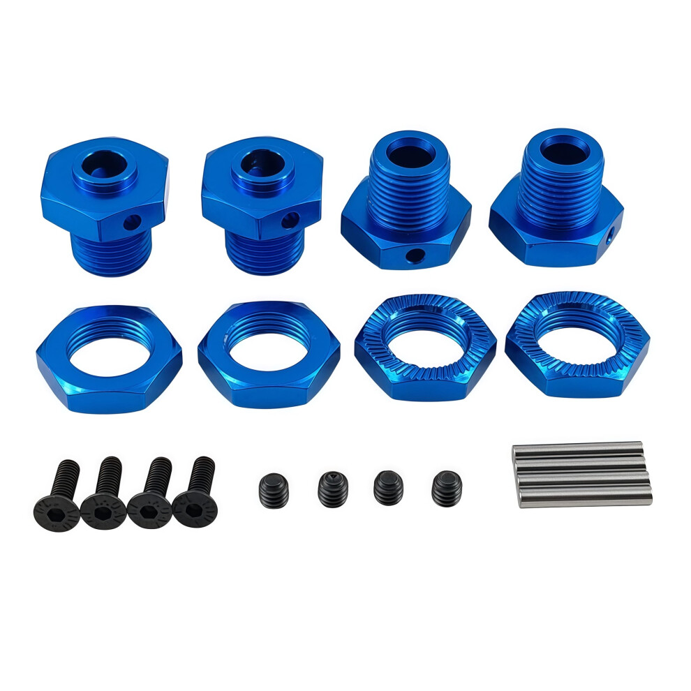 17Mm Aluminum Wheel Hex Hub Set For Arrma 1/8 Typhon Rc Car, Cnc Alloy Hub And Nut Kit, Enhanced Stability Blue 9771547451235