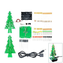 DIY Christmas Tree LED Kit with Flashing 3D Tree Design, Easy Assembly Electronic Gift for Beginners