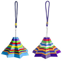 Blue and Purple 3D Star Wind Chime, Colorful MultiLayer Falling Star Tower Pendant for Home Decor Gift