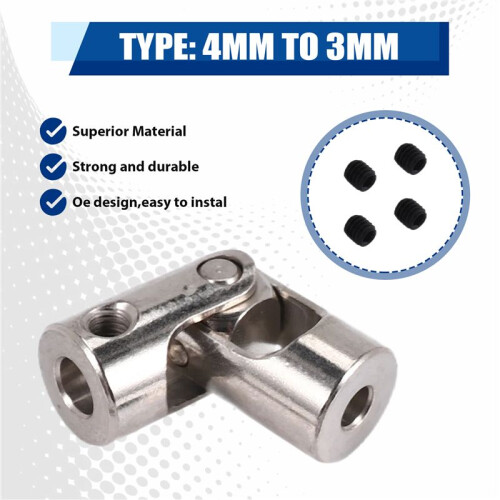 RC Model Ship Rotatable  Universal Joint Joint Connection 4mm to 3mm 2
