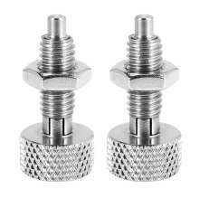 2Pcs Hand Retractable Spring Plunger, M16 Stainless Steel Quick Release Pin Lock Out Pin with Nut and Knurled Handle