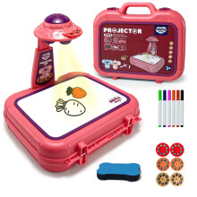 Kids Drawing Projector Table Pink LED Educational Sketch Board Toy with Handbag Design for Girls