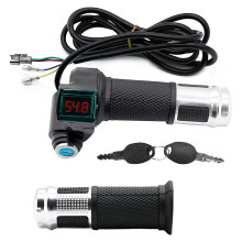 1 Paar Gashendel voor Elektrische Fiets met Lcd-Display voor Batterijspanning, Sleutel Kloppen, Universele Gashendel voor Elektrische Fiets