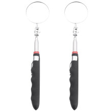 2-Pack Round 2-Inch Telescoping Inspection Mirror,Extends To 24.5 Inches,Black