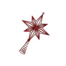 Schimmernde Metall-Weihnachtsbaumspitzen, Sterndekoration,-Rot