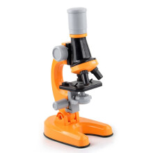 Kids Microscope Kit 100X 400X 1200X Educational Biology Set with Slides and Parts Bright Orange